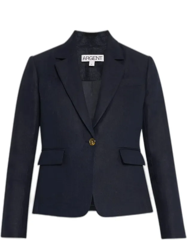 Basketweave Linen Blazer