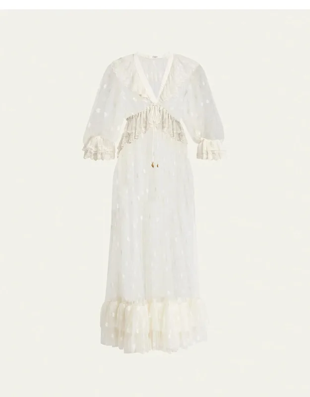 Ruffled Drawstring Dress