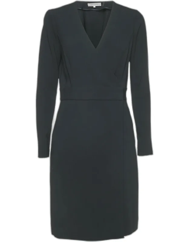 Crepe Long Sleeve Wrap Dress