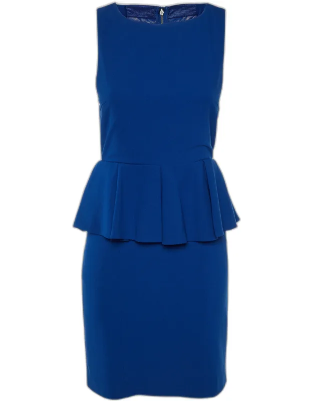 Crepe Sleeveless Peplum Mini Dress