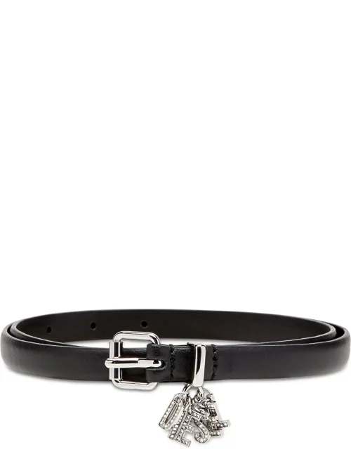 Nappa Leather Belt With Logo Charms