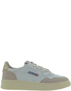 Sneakers With Perforated Round Toe And Front Lace-up Closure