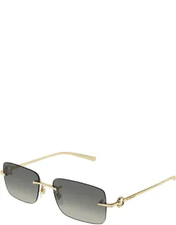Eyewear Sunglasses Rectangle Metal 55 Mm Lens