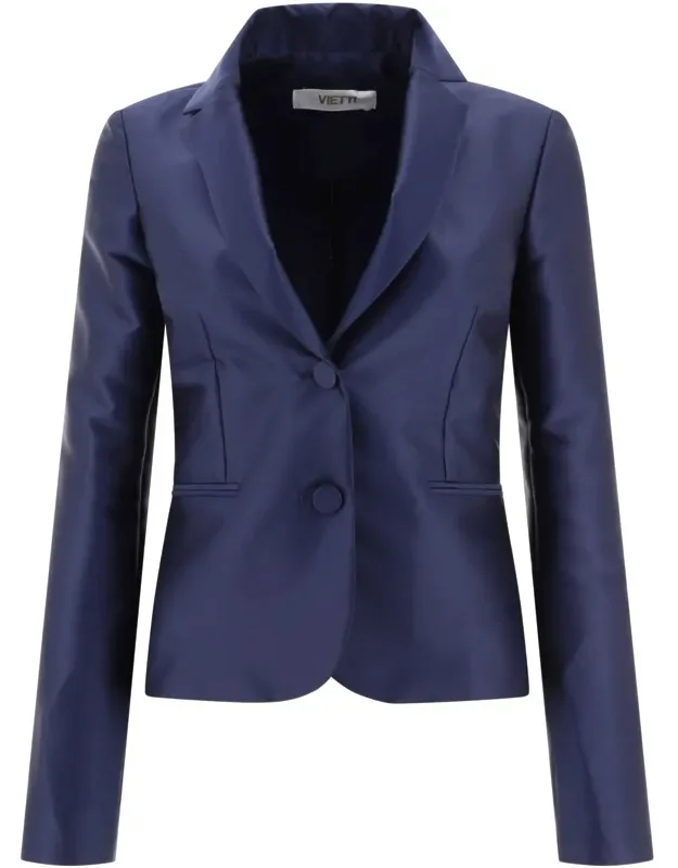 Satin Single-breasted Blazer