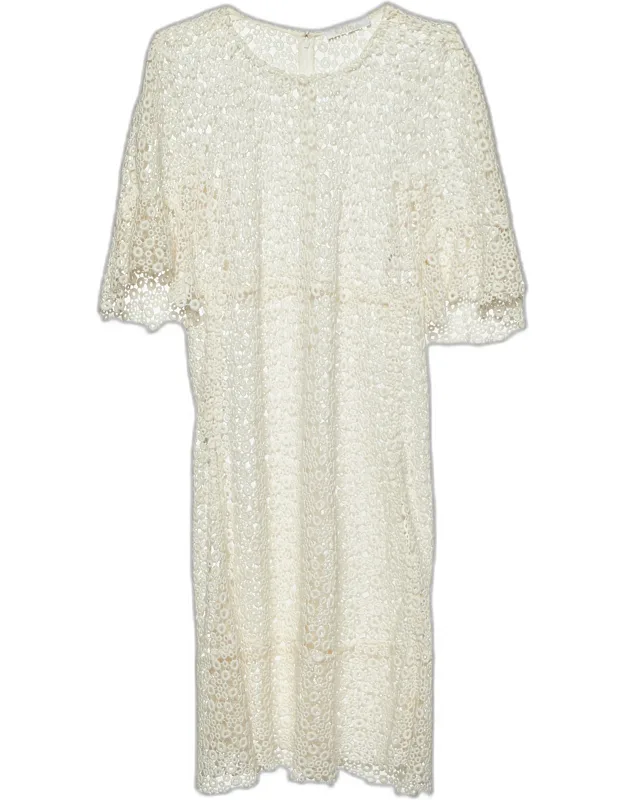 Guipure Lace Sheer Knee Length Dress