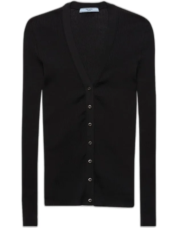 Rib V-neck Cardigan