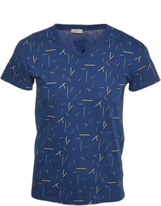 Printed Jersey V-neck T-shirt