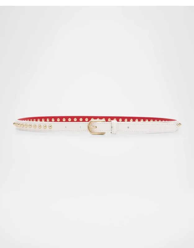 Cabata Paris Spike Skinny Belt In Calf Leather