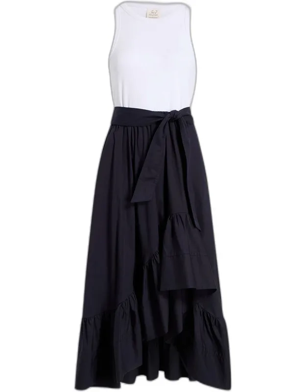 Two-tone Midi Dress