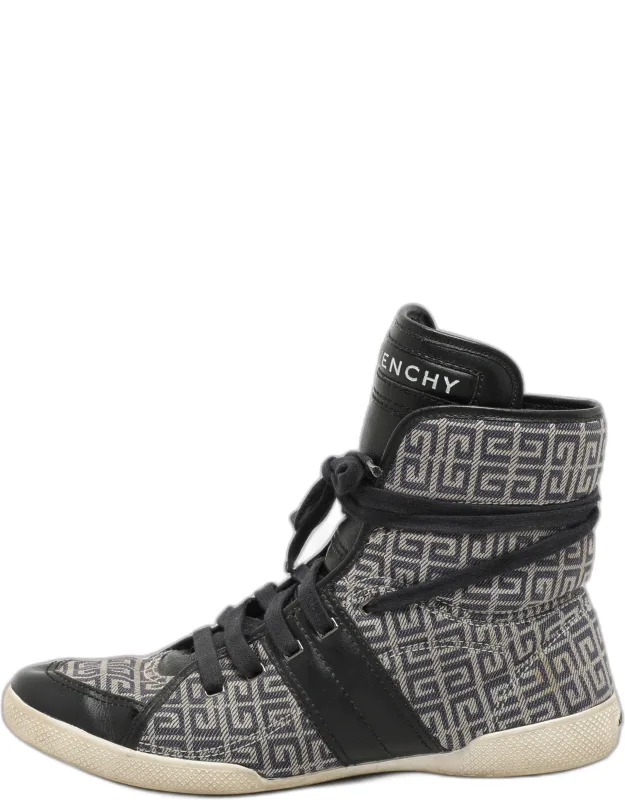Canvas Logo High Top Sneakers