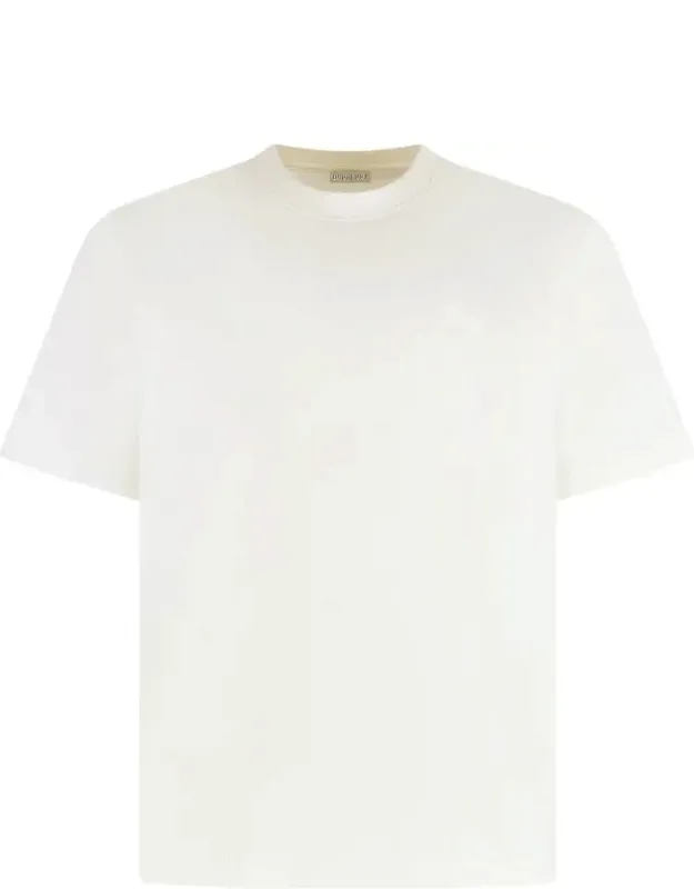 Cotton Crew-neck T-shirt With Ribbed Collar