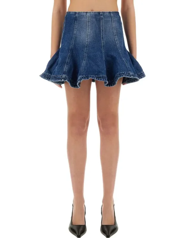 Msgm Denim Skirt 100% Cotton