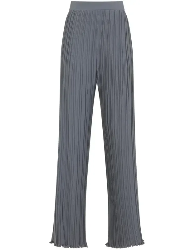 Pants With Tonal Waistband And Wide Leg