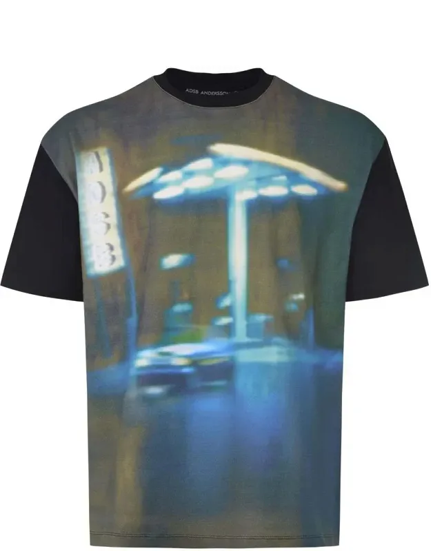 Andersson Bell T-shirt With Ribbed Crew Neck And Maxi Contrasting Print