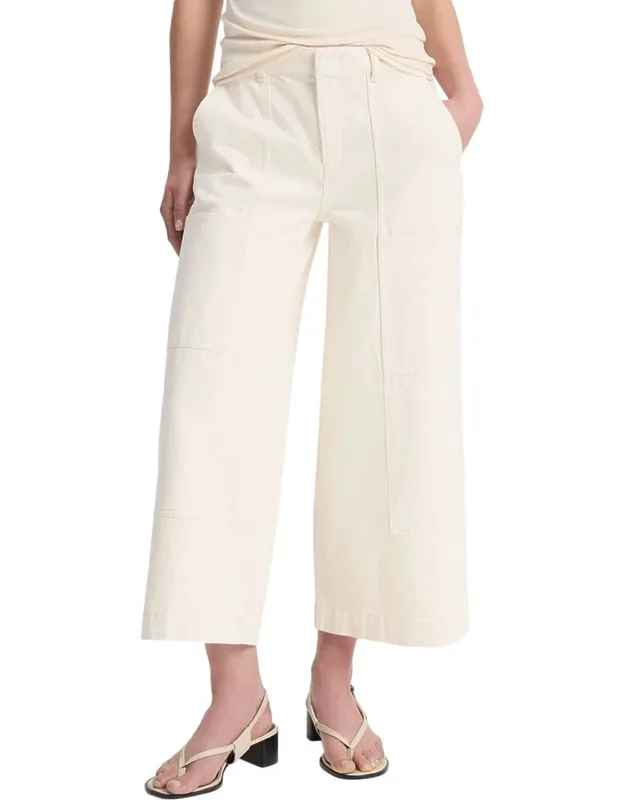 Mid Rise Utility Crop Wide Pants