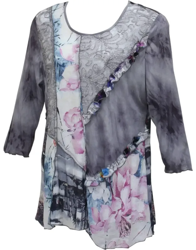Floral Ruffle Tunic