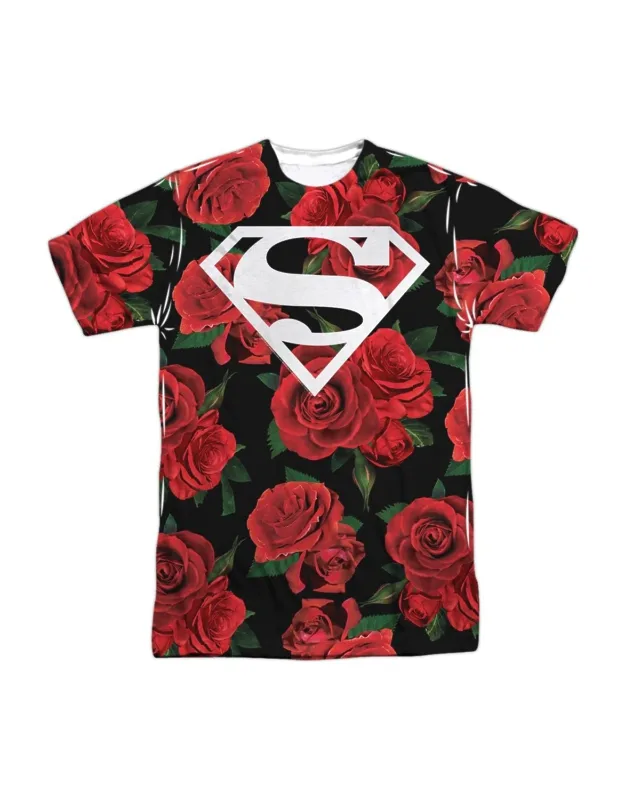 Super Floral Short Sleeve Poly Crew Tee - Stylish Everyday Wear