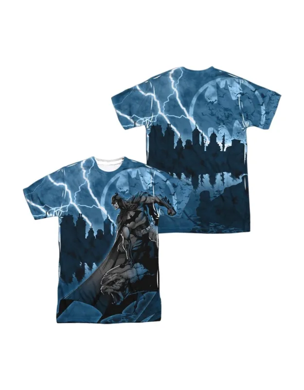 Batman Lightning Strikes Short Sleeve Poly Crew Tee