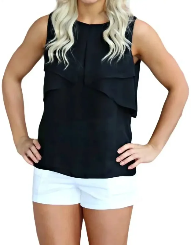 Sleeveless Blouse With Flat Ruffle