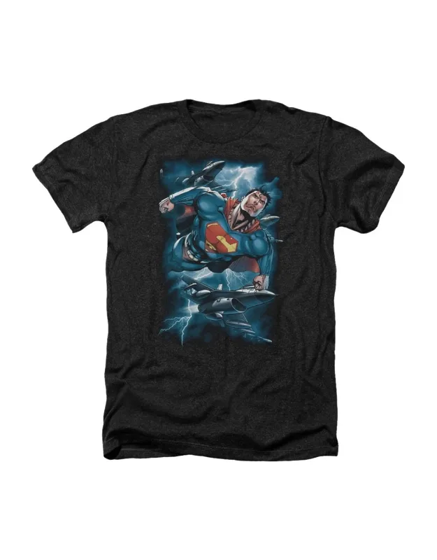 Superman Stormy Flight Heather Tee / T-shirt, Stylish For Everyday Wear