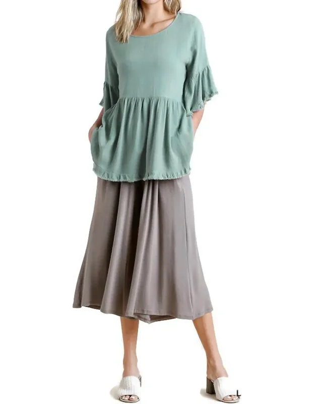 Bell Sleeve Peplum Top