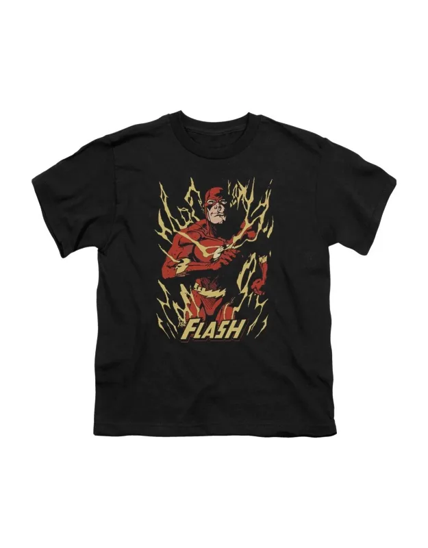 Justice League Of America Flash Flare Short Sleeve Tee - 100% Cotton, Stylish Design