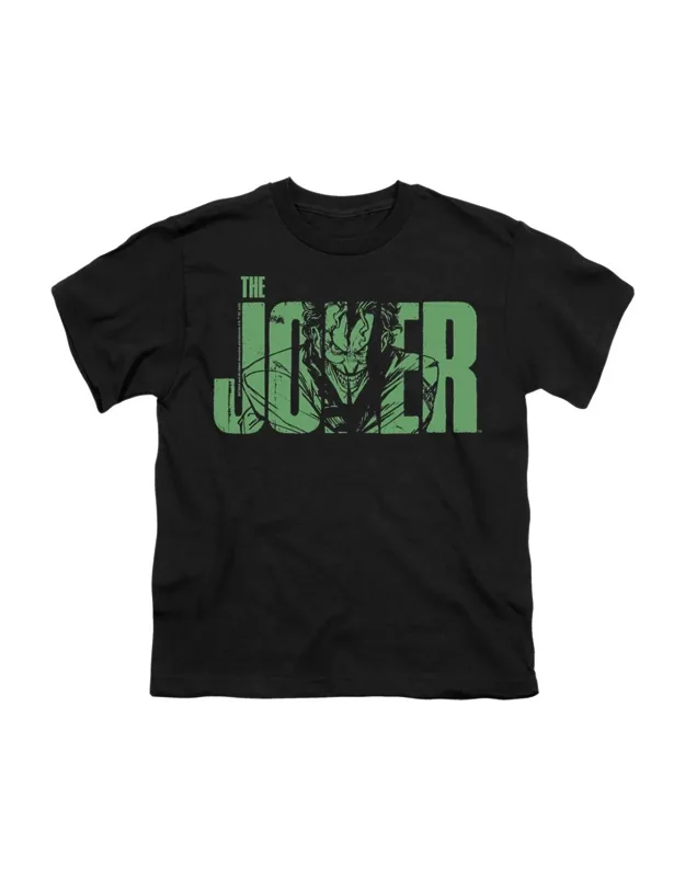 Batman Joker Text On Black Short Sleeve Tee
