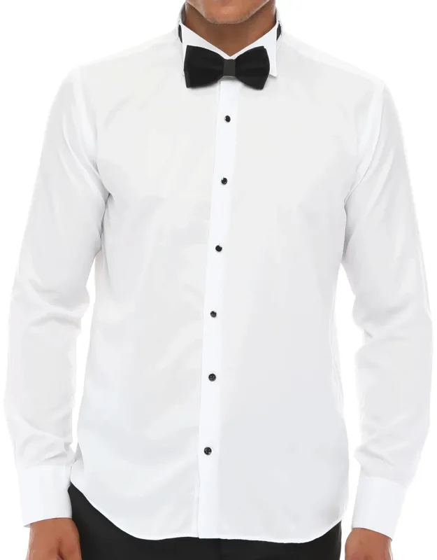 Wing Collar Double Cuff Piping Shirt