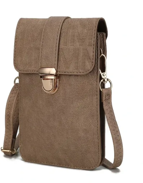 Ulla Signature Xl Phone Wallet Crossbody Handbag With Luxurious Gold Tone Hardware And Adjustable Shoulder Strap