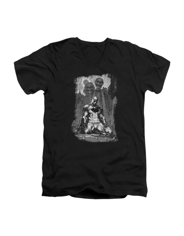 Batman Sketchy Shadows V Neck Premium Cotton T-shirt