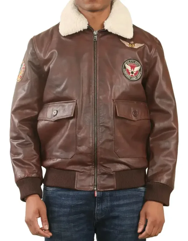 Aviator Bomber Leather Jacket