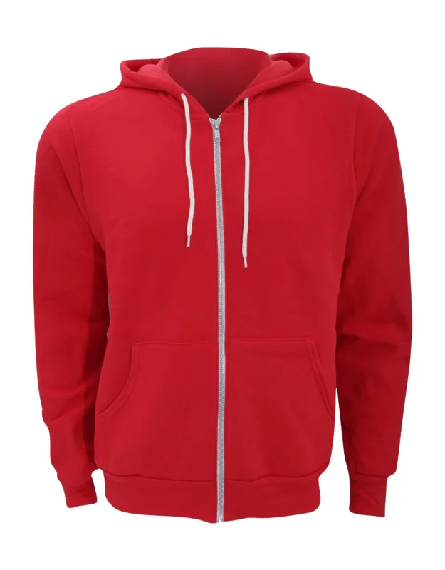 Zip-up Polycotton Fleece Hooded Sweatshirt