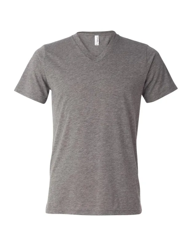 Triblend V-neck Short Sleeve Tee, 3.8 Oz./yd2, 50/25/25 Polyester/cotton/rayon