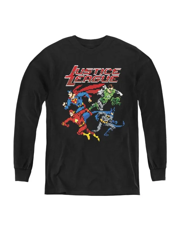 Justice League Of America Pixel League Long Sleeve Tee
