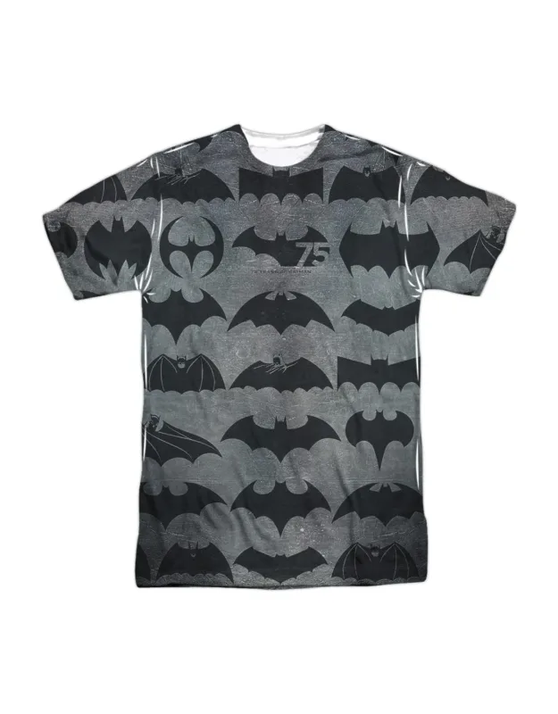 Batman 75 Symbols Short Sleeve Poly Crew Tee / T-shirt Stylish Great For Easy, Everyday Wear