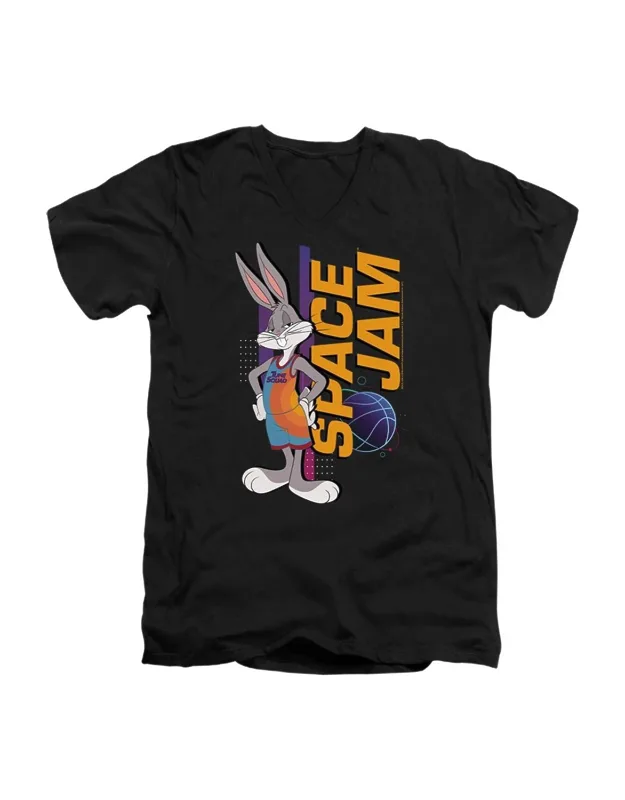 Space Jam 2 Bugs Standing V Neck Premium Cotton Tee