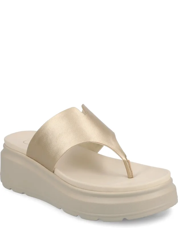 Carah Flip Flop Wedge Sandals, Stylish And Comfortable
