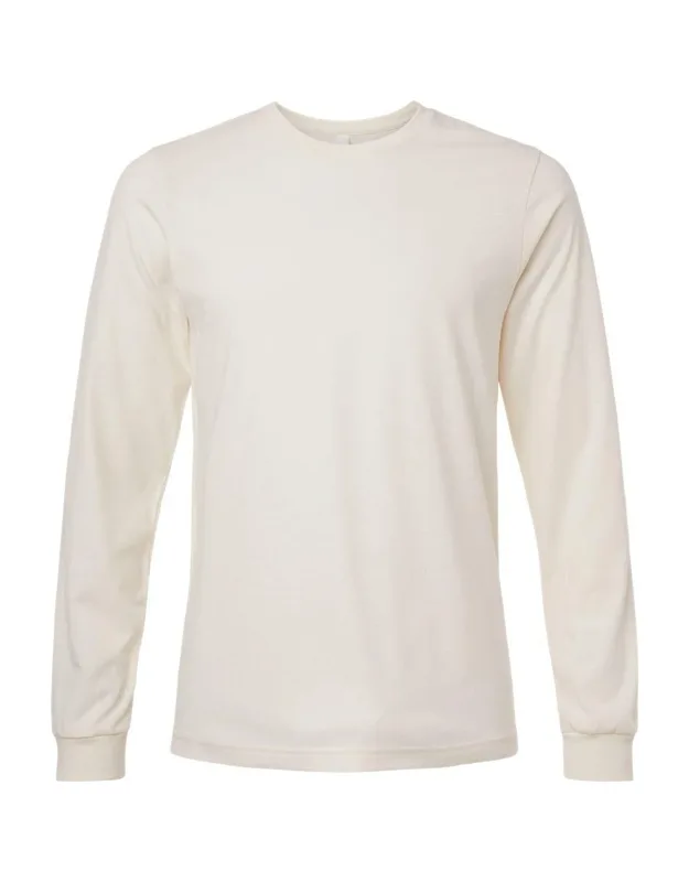 Heather Cvc Long Sleeve Tee, 4.2 Oz., 52/48 Airlume Combed And Ringspun Cotton/polyester, Retail Fit
