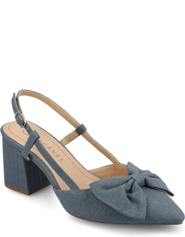 Tailynn Block Heel Pumps With Padded Footbed And Buckle Detail