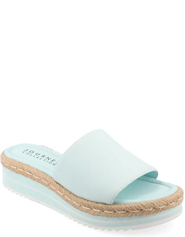 Journee Rosey Espadrille Sandals With Braided Detail And Sporty Wedge Heel