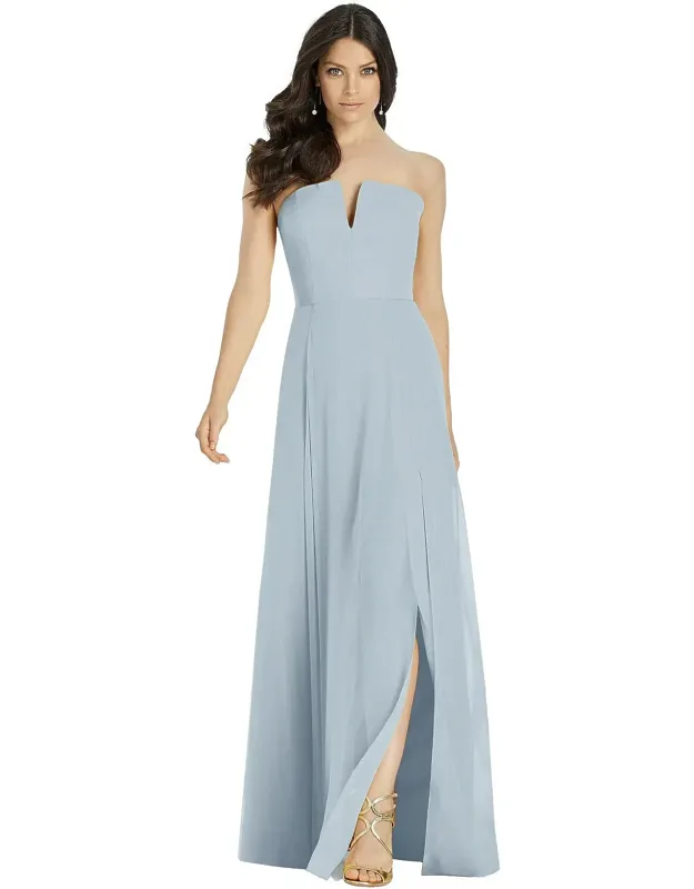 Notch Chiffon Maxi Dress