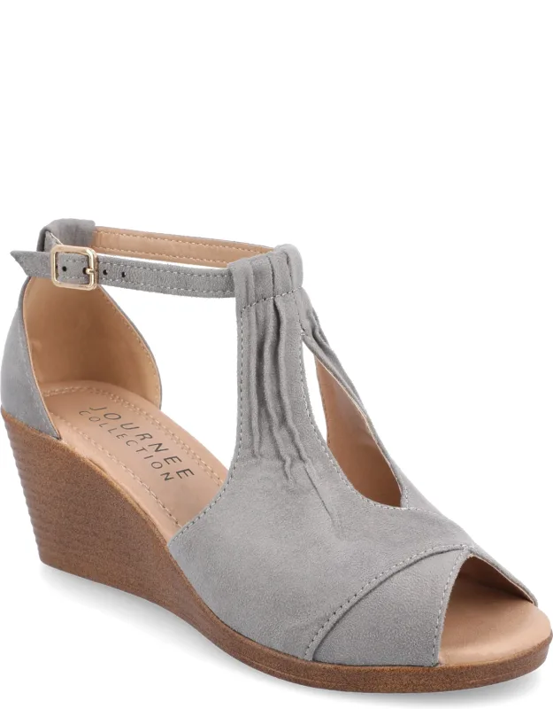 Kedzie Wedge Sandals With Peep-toe And Keyhole Detail