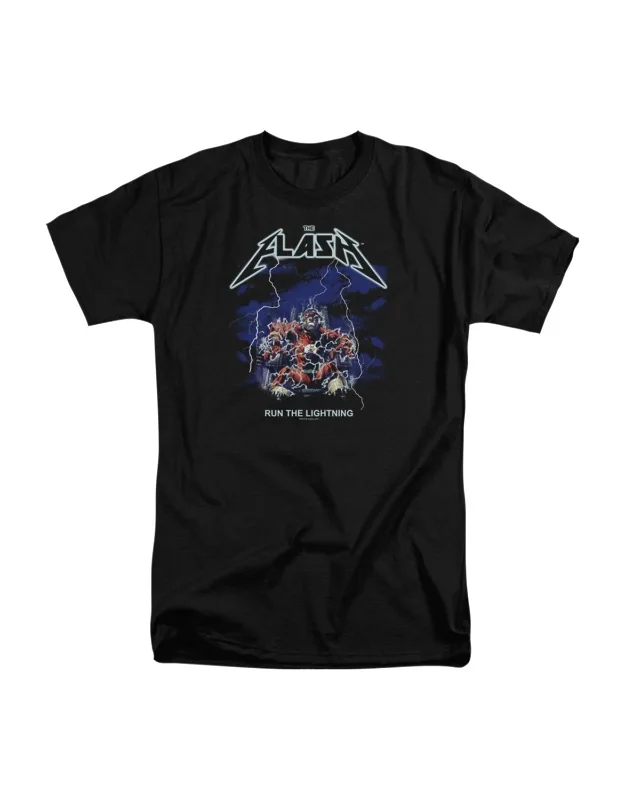 Dc Comics Flash Run The Lightning Short Sleeve Adult Tall Tee - 100% Cotton, Officially Licensed