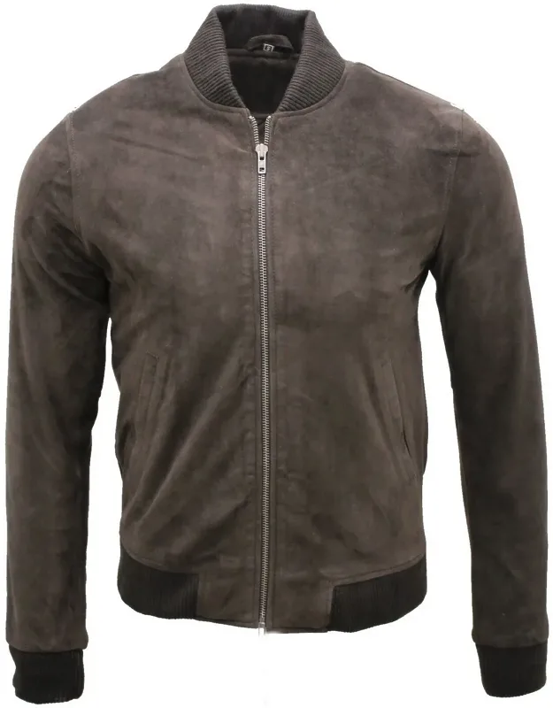 Retro Goat Suede Varsity Leather Bomber Jacket