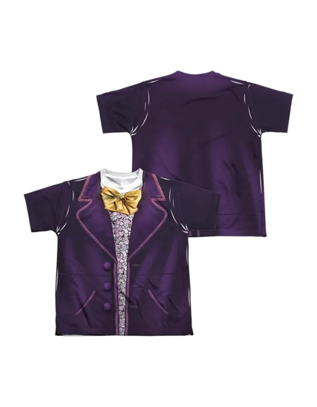 Willy Wonka And The Chocolate Factory Costume (front/back Print) Short Sleeve Poly Crew Tee / T-shirt