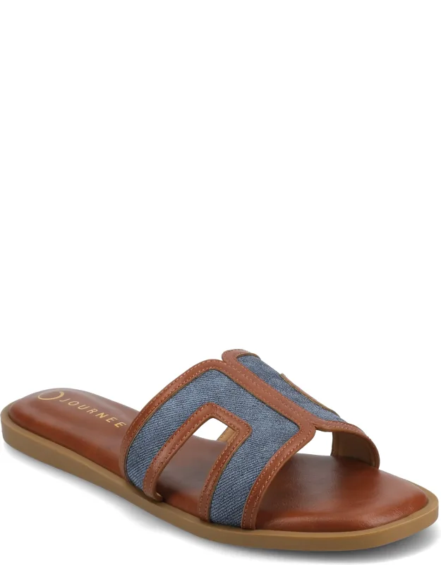 Primah Flat Sandals With Cushioned Footbed And Slip-on Design