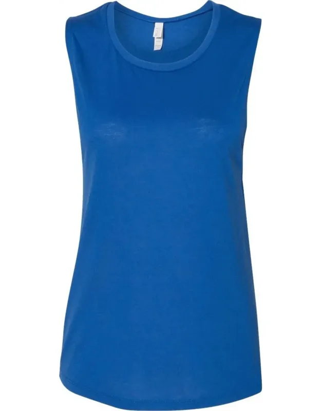 Flowy Scoop Muscle Tank - Relaxed, Drapey Fit, Curved Bottom Hem