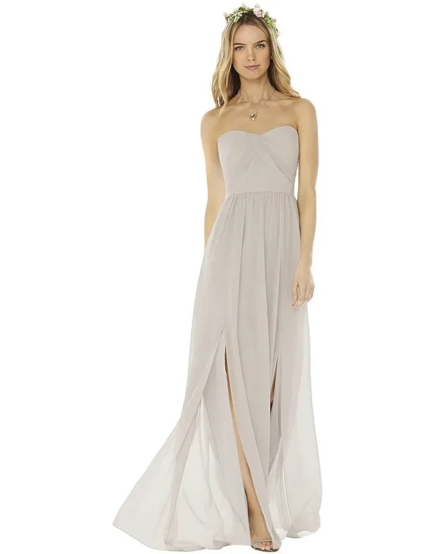 Draped Bodice Maxi Dress With Front Slits