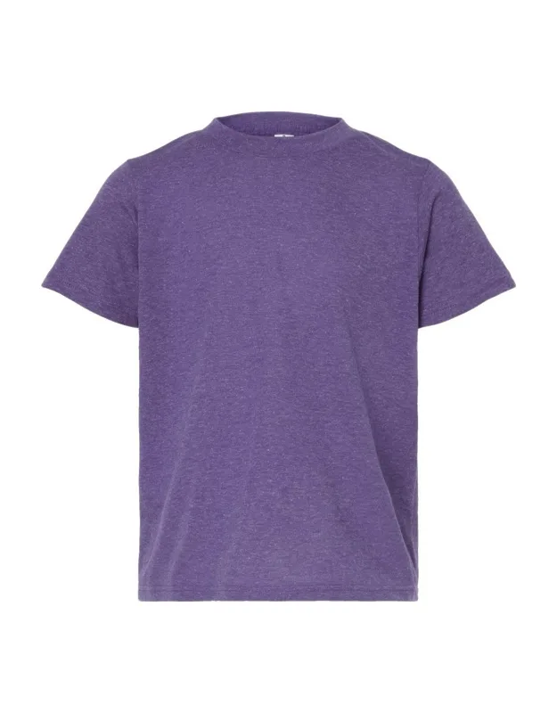 Tultex Poly-rich T-shirt With Ribbed Collar And Double Needle Stitching