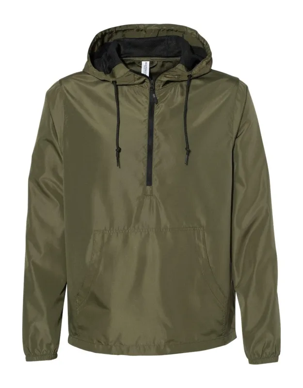 Lightweight Quarter-zip Windbreaker Pullover Jacket With Waterproof Pressure Resistance And Elastic Cuffs
